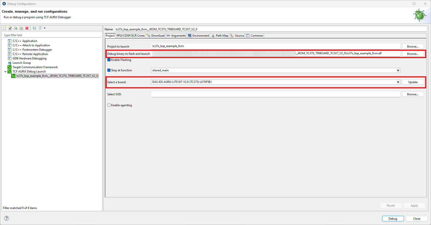 TriCore Configuration Setup